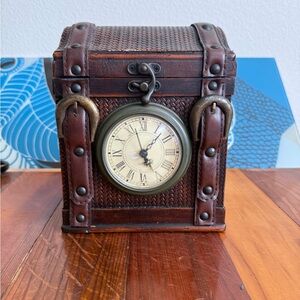 Brown and Cream Vintage Chest Clock Decor